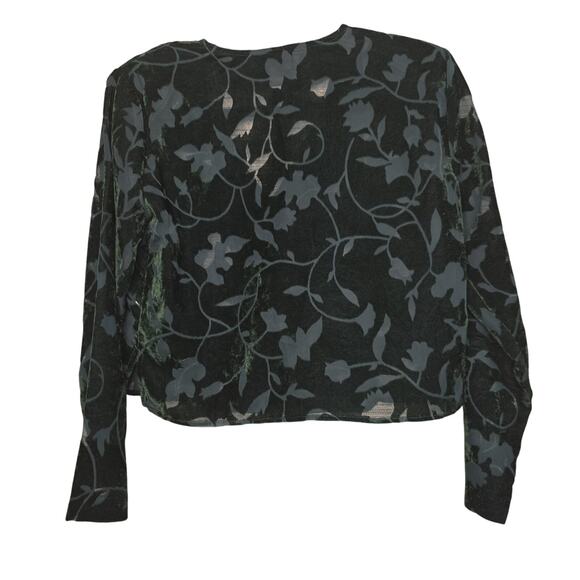 Rabbit Rabbit Designs Jacket Medium Velvet Burnout Floral Sheer VTG 90s Coquette - Picture 2 of 10